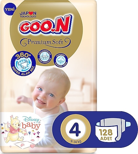 Goon Premium Soft 4 Beden 128'li Bebek Bezi