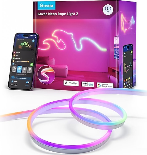 Govee Neon Rope Light 2 H61D5301 5 m Neon Beyaz Şerit Led