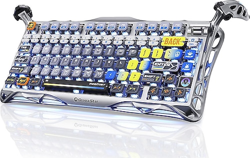 GravaStar Mercury K1 Pro Gri RGB %75 TKL X Kailh Switch Kablolu