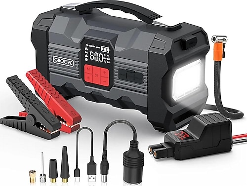 Groove ZK004 4500 A Jump Starter Taşınabilir Akü Takviye Seti