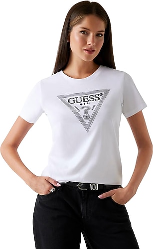 Guess W5BI18I3Z14 Kısa Kollu Bisiklet Yaka Kadın Tişört Fiyatları