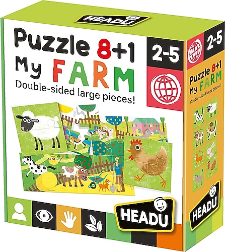 Jeu Puzzle double face Ville 8 + 1 IT20508 Headu