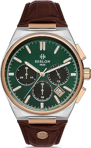 Hislon Masterwork MS136T-15KR Deri Kordon Kahverengi-Yeşil Erkek