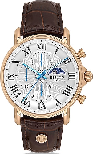 Hislon Timeless TM112R-02KR Deri Kordon Kahverengi Erkek Kol Saati