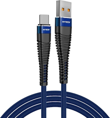 Hytech HY-X425 1 m 3A Type-C to USB Data ve Şarj Kablosu Lacivert