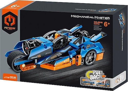 iM.Master IM5816 Çek Bırak Mavi Yarış Aracı 202 Parça Blok Oyuncak