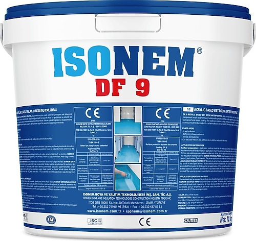 Isonem DF 9 10 kg Akrilik Esaslı Islak Hacim Su Yalıtım Malzemesi