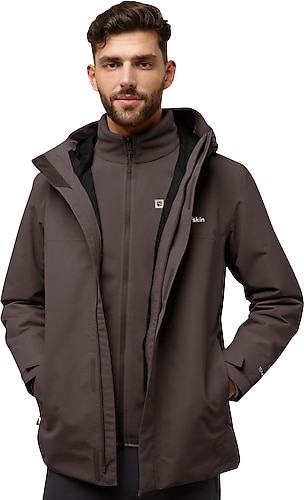 Jack Wolfskin Altenberg 3IN1 A61864-D0108 Kapüşonlu Kahverengi