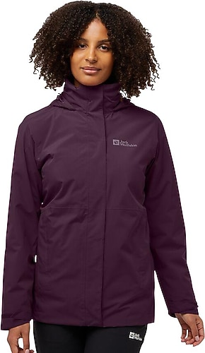 Jack Wolfskin Rotwand 3IN1 A60333-I0081 Kapüşonlu Su Geçirmez Mor