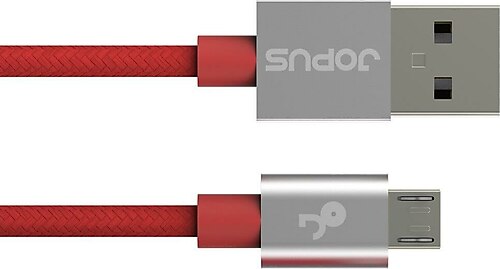 Jopus Stylish Cloth JO-DK3 1.2 m Micro USB to USB Şarj Kablosu Kırmızı