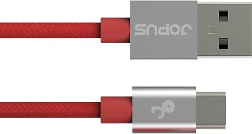 Jopus Stylish Cloth JO-DK3 1.2 m Type-C to USB Şarj Kablosu Kırmızı
