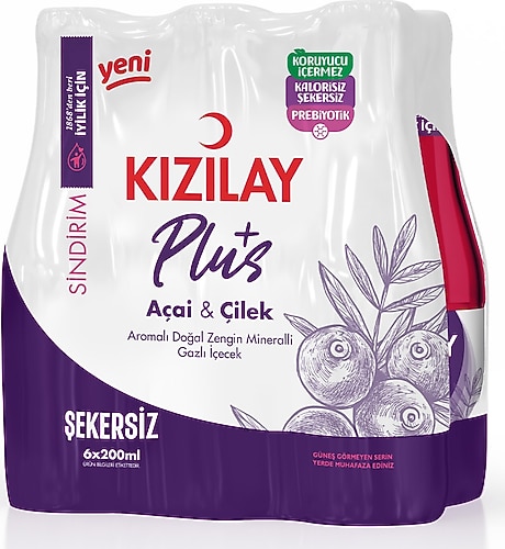 Kızılay Plus Açai & Çilek Aromalı Maden Suyu 6x200 ml Fiyatları