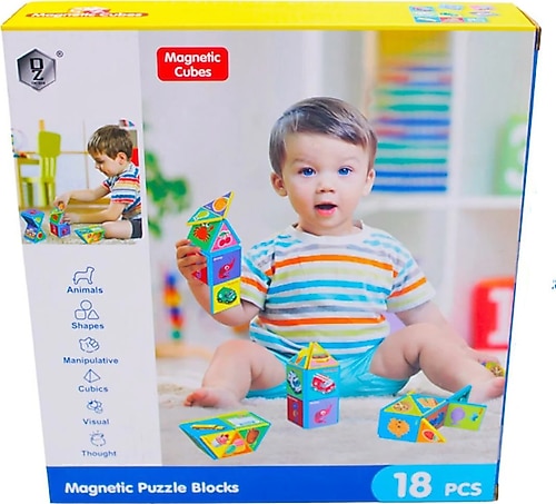 Kızılkaya Oyuncak 18 Parça Manyetik Zeka Küpü HD351A Fiyatları
