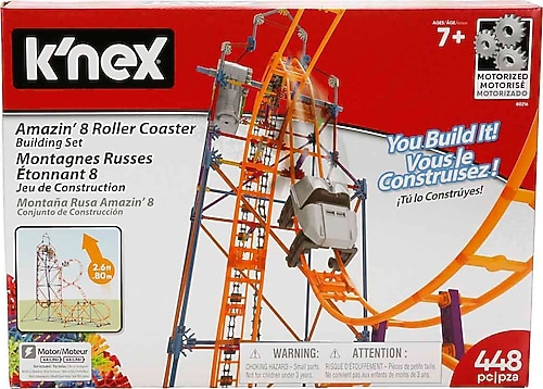 K'Nex 80216 Amazin 8 Roller Coaster Motorlu 448 Parça Yapım Seti