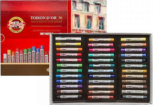 Set 12 Pastelli Morbidi Toison D'Or Koh-I-Noor - Tonalità Grigio Per Disegno Artistico - Foto 4