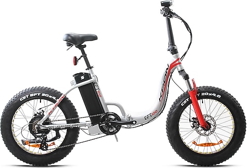 Kron EFT 100 20 Jant Fat Bike Elektrikli Bisiklet Gri-Kırmızı