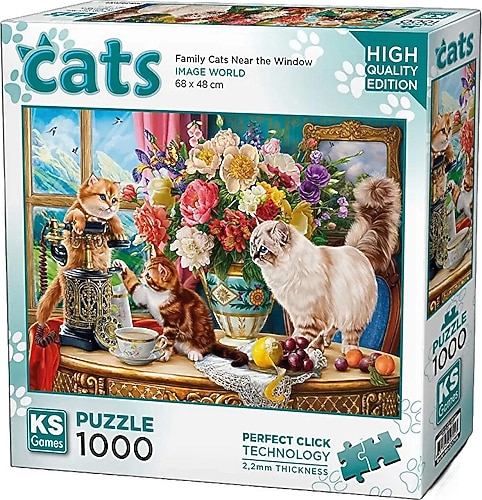KS Games Family Cats Near The Window 1000 Parça Puzzle 20794