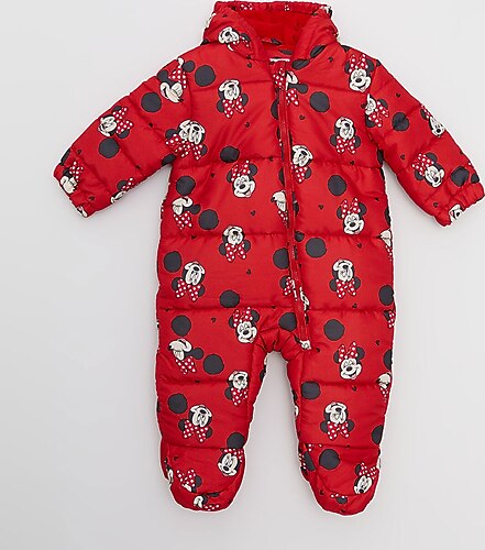 LC Waikiki W20729Z1 Minnie Mouse Baskılı Kız Bebek Astronot Mont