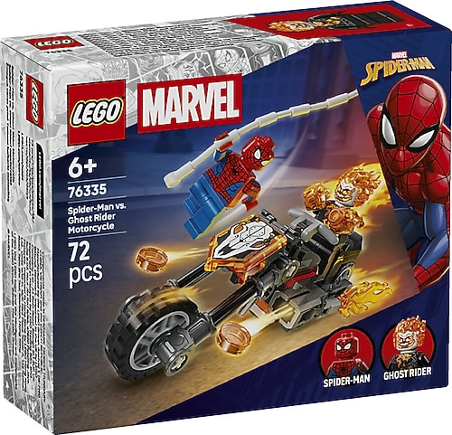 殘影Gili Lego 76335 Marvel Örümcek Adam, Ghost Rider Motosikletine Karşı