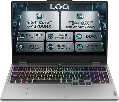Lenovo LOQ 15IRX10 83JE00WGTR i7-13700HX 16 GB 512 GB SSD RTX5050
