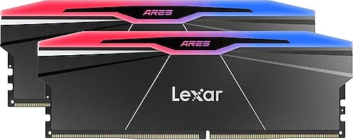 Lexar ARES DDR5 32GB RGBメモリキット Lexar 32GB (2x16GB) ARES RGB DDR5 RAM 7200MT/s CL34 1.4V Masaüstü