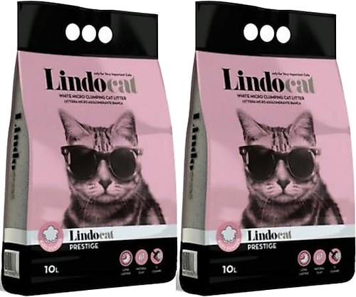 Lindo Cat Topaklaşan Bebek Pudralı İnce Taneli 10 lt 2'li Paket Kedi Kumu