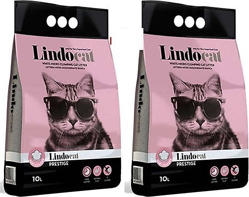 Lindo Cat Topaklaşan İnce Taneli 10 lt 2'li Paket Kedi Kumu