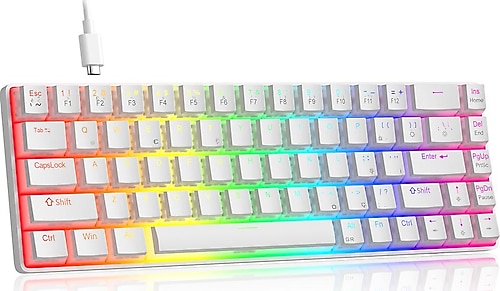 Magic Mouse２＋Magic Keybord+ライトニングケーブル＋箱 MageGee MK-BOX Pudding RGB %65 TKL Red Switch Kablolu Mekanik