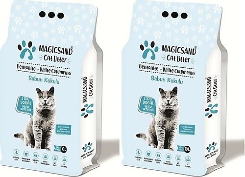 Magicsand Cat Litter Marsilya Sabun Kokulu İnce Taneli 10 lt 2'li Paket Kedi Kumu