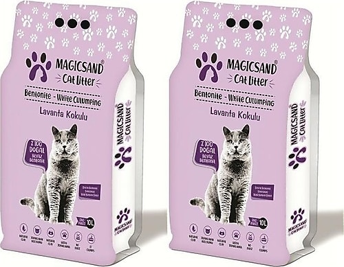 Magicsand Cat Litter Lavanta Kokulu İnce Taneli 10 lt 2'li Paket Kedi Kumu