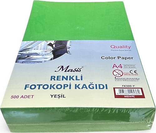 Masis A4 80 gr 500 Yaprak Yeşil Renkli Fotokopi Kağıdı Fiyatları