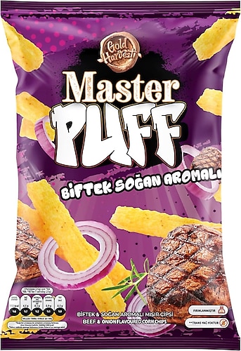 Master Nut Puff Biftek Soğan Aromalı Mısır Cipsi 90 gr Fiyatları