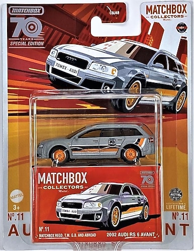 Matchbox 70. Yıla Özel 2002 Audi RS 6 Avant Koleksiyon Aracı HLJ69
