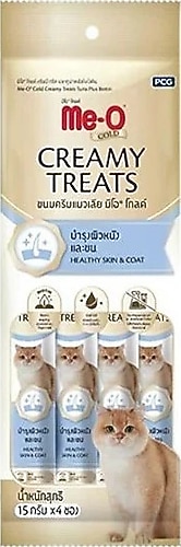 Me-O Gold Creamy Ton Balıklı ve Biotinli 4x15 gr Kedi Ödül Maması