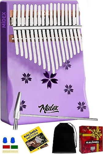 Midex KLX-870 Ahşap 17 Tuşlu Mor Kalimba Set Fiyatları