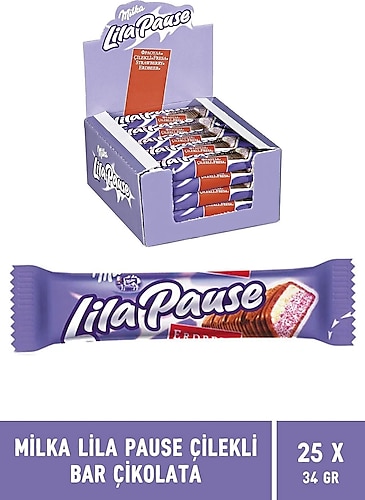 Milka Lila Pause Çilekli Çikolata 25x34 gr Fiyatları, Özellikleri