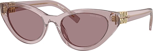 Miu Miu Logo A04S 12W20I Mauve Transparent-Purple Brown Kadın