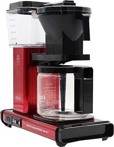 Potlu Moccamaster Select Metalik Kırmızı Cam Potlu Filtre Kahve Makinesi ...
