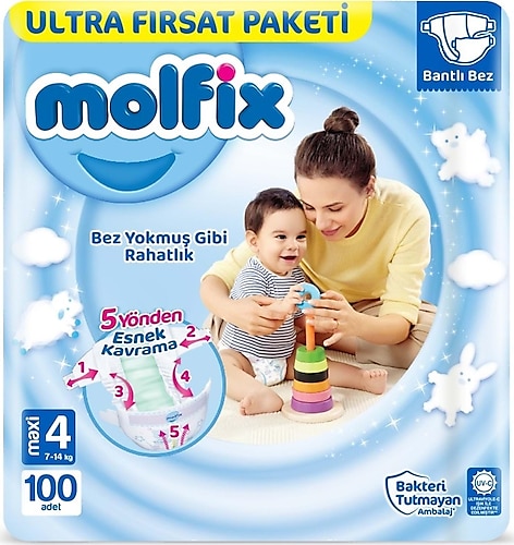 Molfix 4 Numara Maxi 100'lü Bebek Bezi