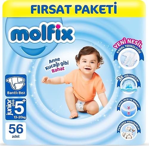 Molfix 5+ Numara Junior Plus 56'lı Bebek Bezi Fiyatları, Özellikleri ve  Yorumları