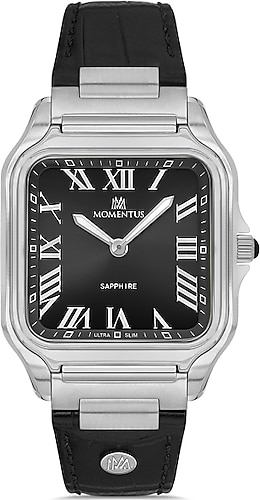 Momentus Crown Master EM348S-04BS Deri Kordon Siyah-Gümüş Erkek