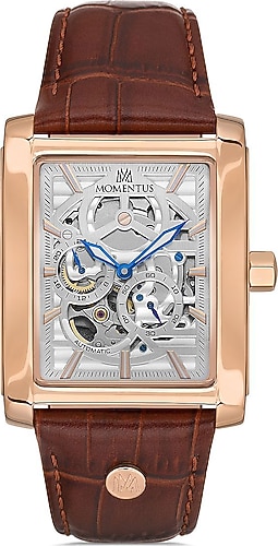 Momentus MechaMaster TM333R-02KR Deri Kordon Kahverengi-Rose Gold