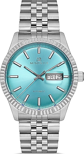 Momentus MechaMaster TM347S-10SS Gümüş-Turkuaz Erkek Kol Saati
