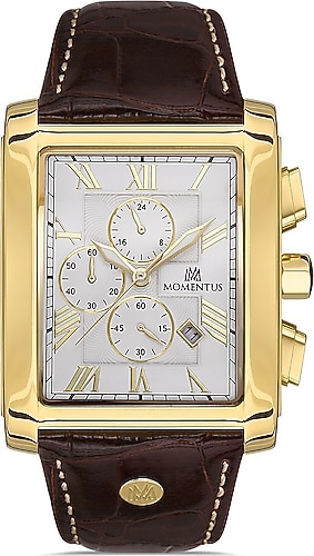 Momentus TimeMaster TM111G-02KG Deri Kordon Kahverengi-Altın Erkek