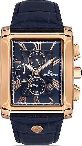Momentus TimeMaster TM111R-11MR Deri Kordon Mavi Erkek Kol Saati