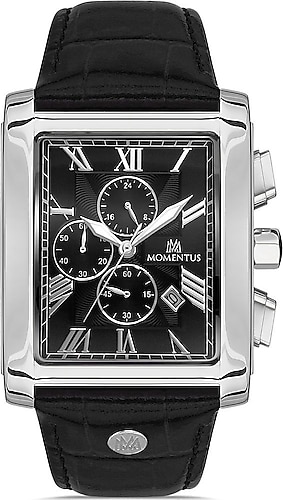 Momentus TimeMaster TM111S-04BS Deri Kordon Siyah Erkek Kol Saati