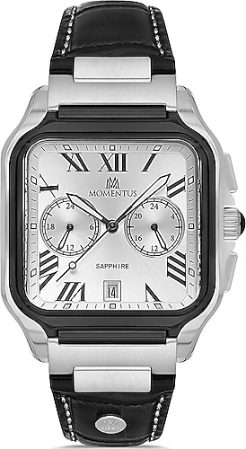 Momentus TimeMaster TM348T-04BB Deri Kordon Siyah-Gümüş Erkek Kol