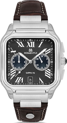 Momentus TimeMaster TM348T-04KS Deri Kordon Koyu Kahverengi-Siyah
