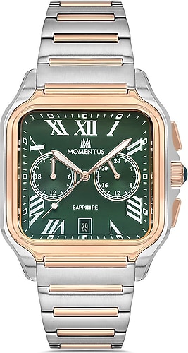 Momentus TimeMaster TM348T-15SR Çelik Kordon Rose Gold-Yeşil Erkek