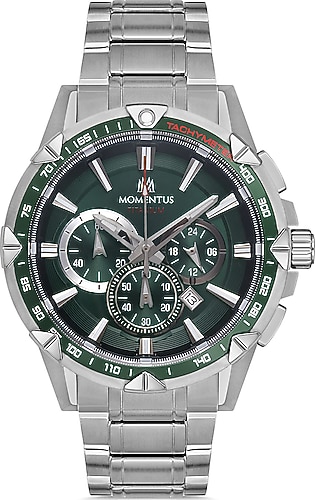 Momentus Limited Edition X800V-25SS Gümüş-Yeşil Erkek Kol Saati
